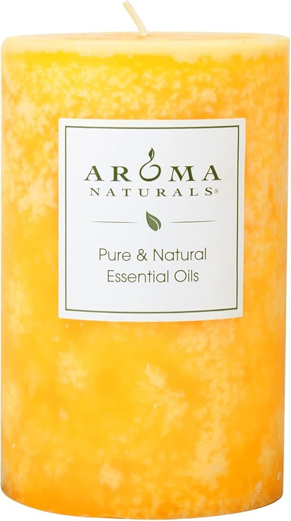 Aroma Naturals Lavender & Tangerine Essential Oil Scented Pillar Candle