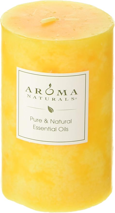 Aroma Naturals Lavender & Tangerine Essential Oil Scented Pillar Candle